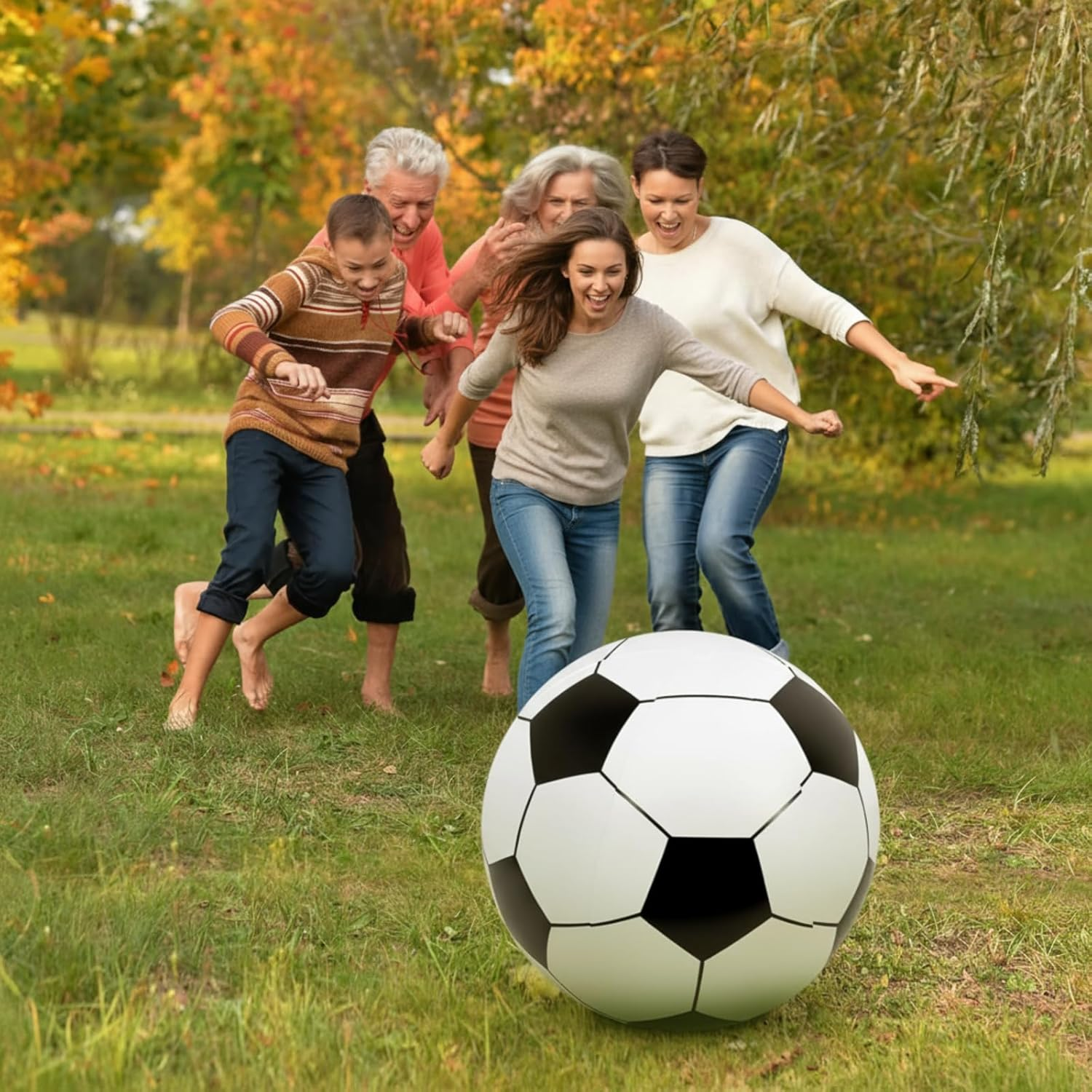 Lewtemi 27 Inch Large Inflatable Soccer Ball Giant Soccer Ball Inflatable Large Soccer Beach Ball Giant Inflatable Balls Inflatable Sports Balls for Outdoor Game Pool Decoration Toys