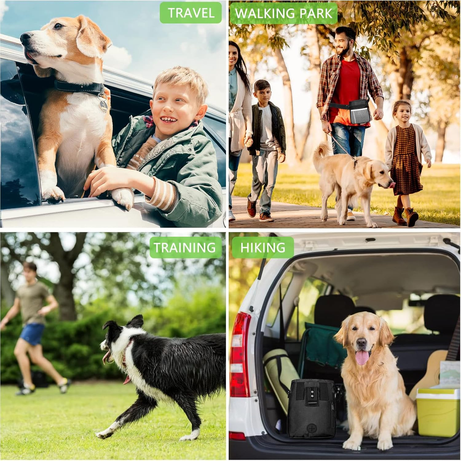 Dog Treat Pouch - 3 Ways to Wear Treat Pouches for Pet Training and 2 Pieces Clicker Taining for Dogs, Dog Training Treat Pouch Bag and Dog Clicker for Training with Waist Belt Shoulder Strap image number 6