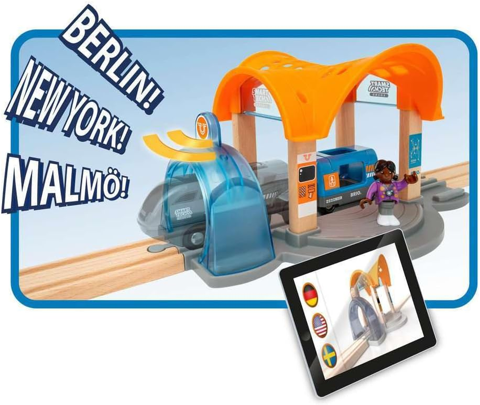 BRIO 33973 Smart Tech Action Tunnel Station for Kids Age 3+ &ndash; Interactive Train Playset with Lights & Sounds image number 1