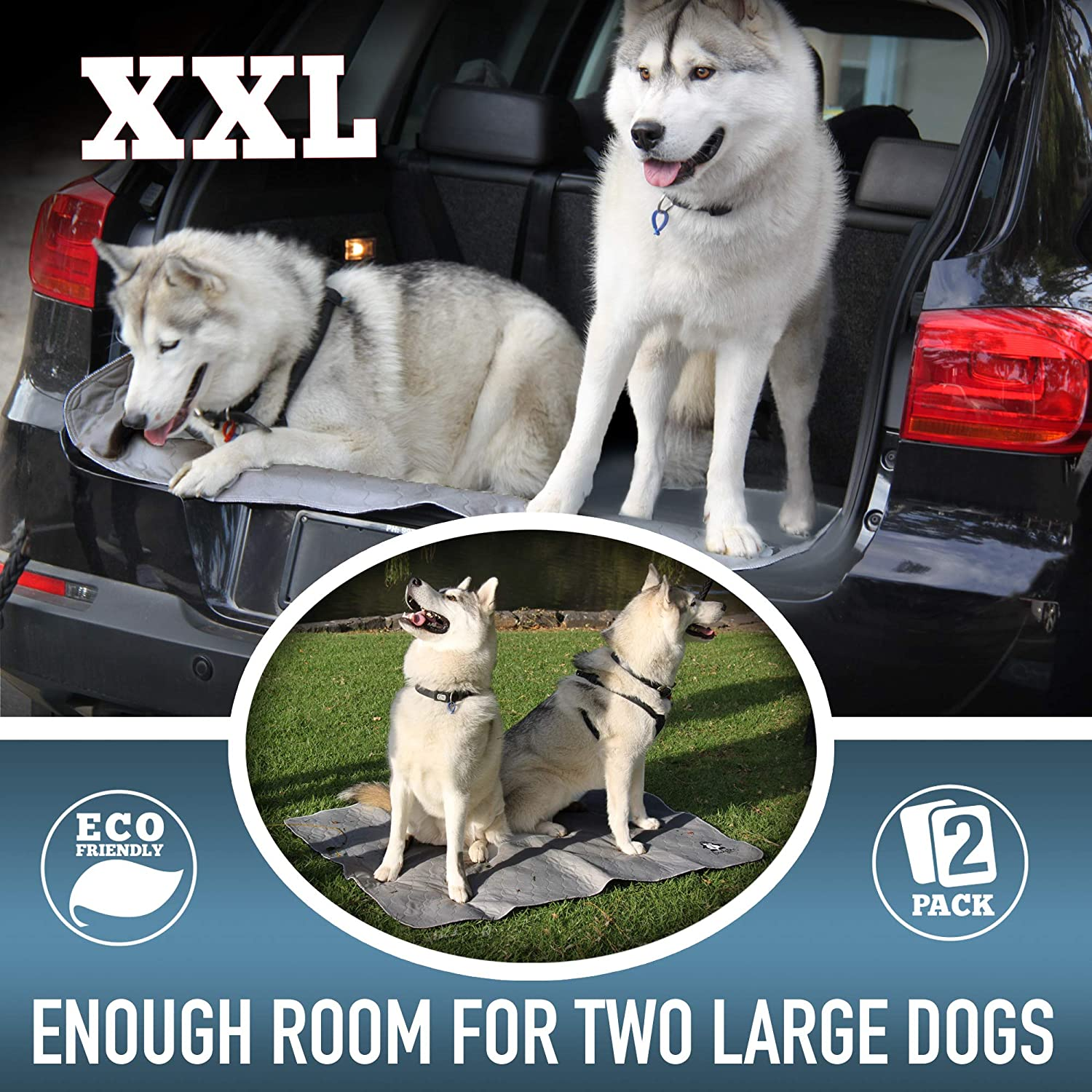 Washable Pee Pads for Dogs XL (2 Pack), Reusable Puppy Training Pads, Ultra Absorbent & Waterproof Pet Mat for Senior Dogs, Non-Slip, Floor & Furniture Protector (122Cm X 92Cm) by Trendy Den Creations image number 3