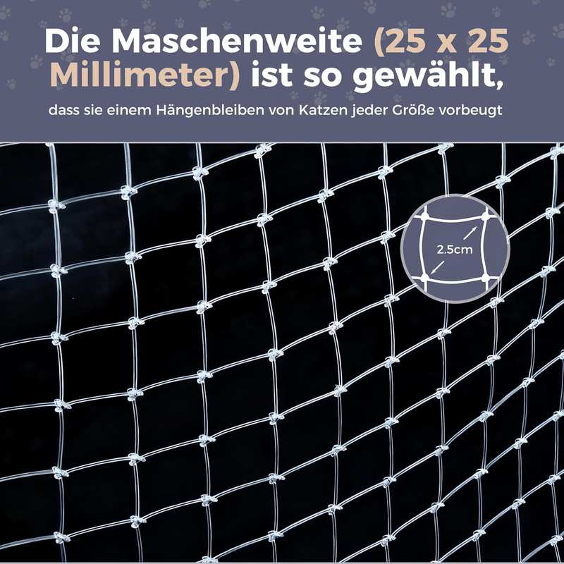 Cat Net for Balcony and Window, 4 X 3 M, Cat Protection Net, Transparent Balcony Net for Cats, Cat Net, No Drilling, Cat Net for Balcony with Poles image number 4