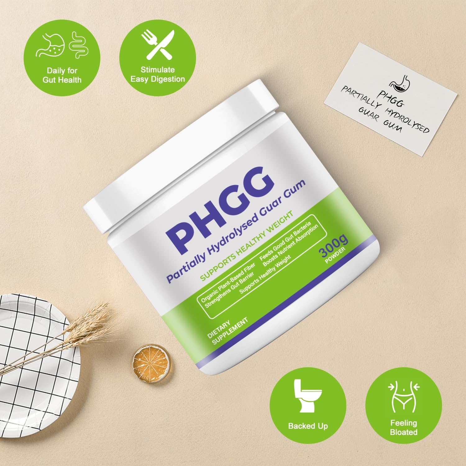 Organic PHGG Prebiotic Powder | Gut Health & Cholesterol Support &ndash; Unflavored Soluble Fiber image number 2