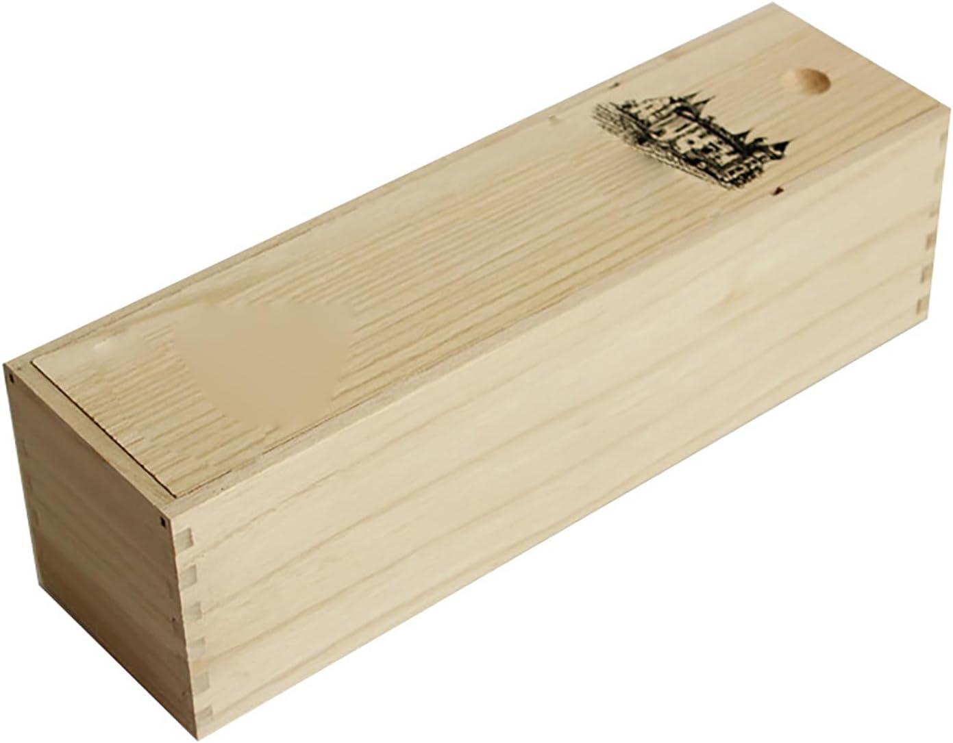 Wooden Wine Box, Wood Grain Single Wine Wooden Box Home Decor for Hotel, Single Bottle Wine Gift Boxes Decorative Storage Box for Birthday Party Gifts, Housewarming, Wedding image number 2