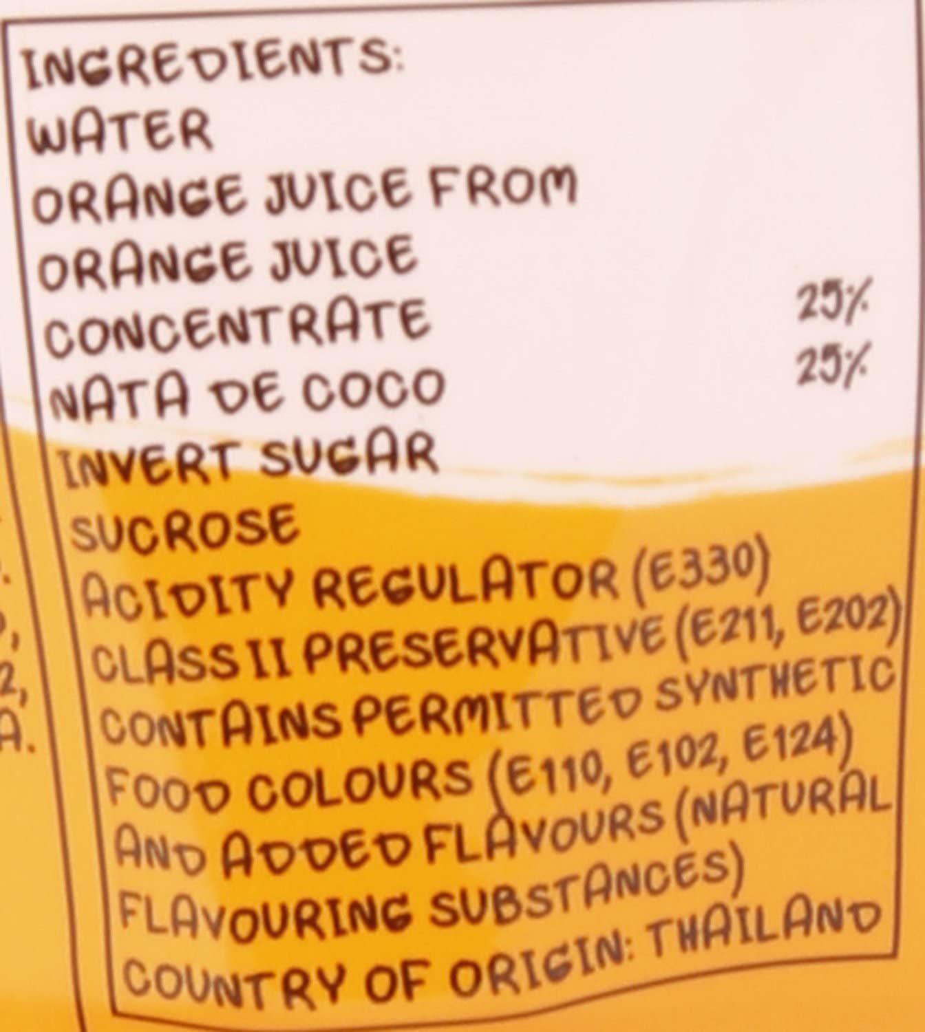 Mogu Mogu Orange Juice Drink with Nata De Coco | Refreshing Asian Drinks with Chewy Jelly | Fruity Sweet Mogu Mogu Drink | Popular Nata De Coco Drinks | Orange Flavour | 320Ml Bottle image number 4