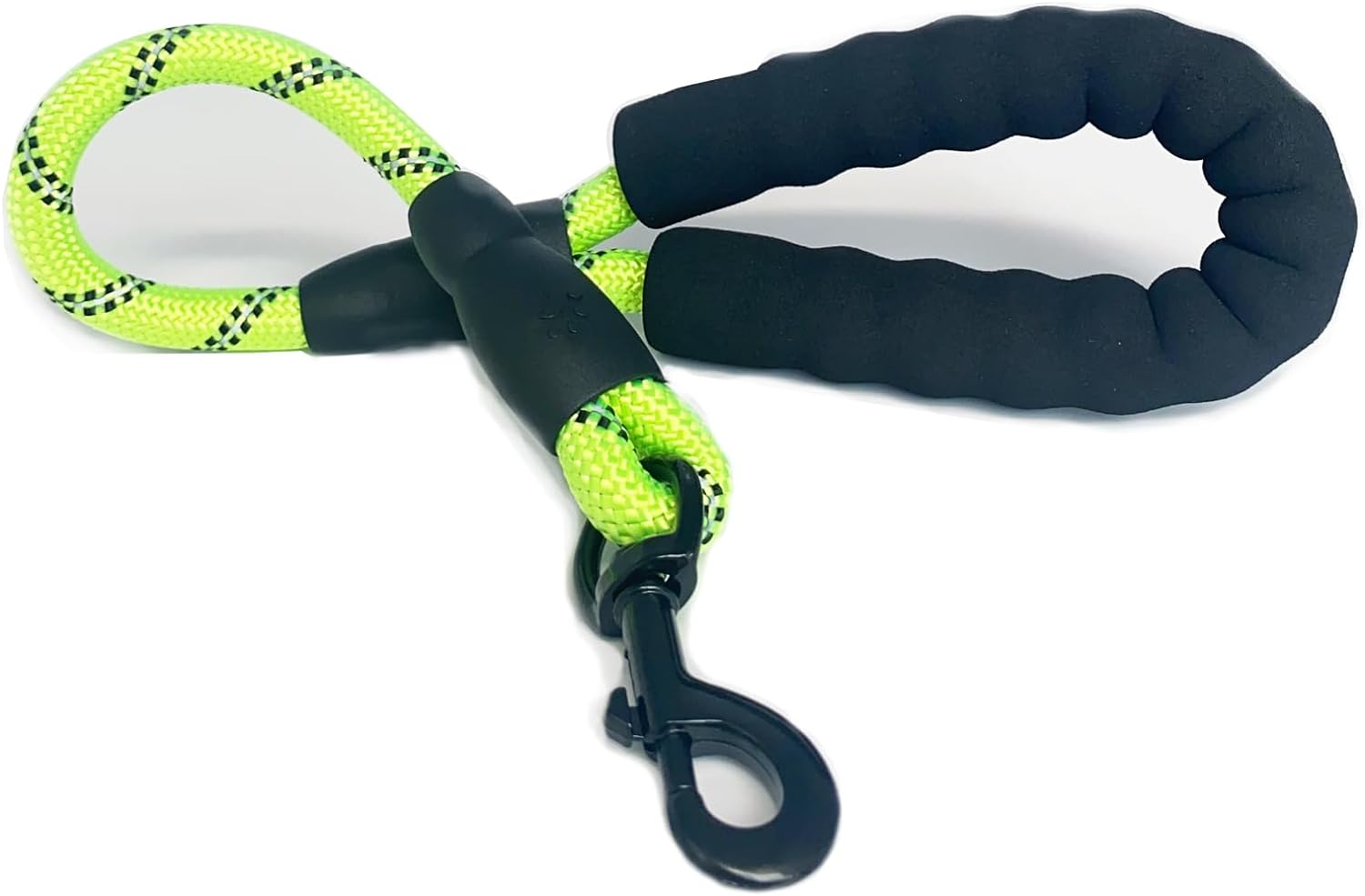 Easy Control with Short Dog Leash for Climbing Training Walking and Guiding Blind, 2 Feet Nylon Dog Leash, Strong Leash with Highly Reflective Threads for Medium Large Heavy Duty Dog Leads (Black)