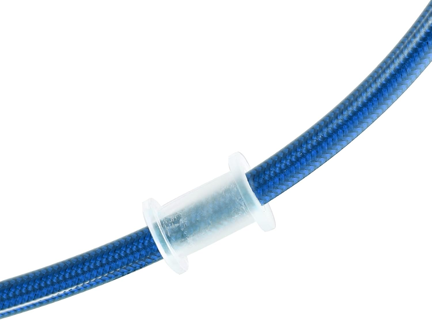 X AUTOHAUX 120Cm AN3 M10 Car Hydraulic Brake Line Oil Hose Pipe Fitting 28&deg; 90&deg; Stainless Steel for Car Motorcycle Dirt Racing Bike Blue image number 5