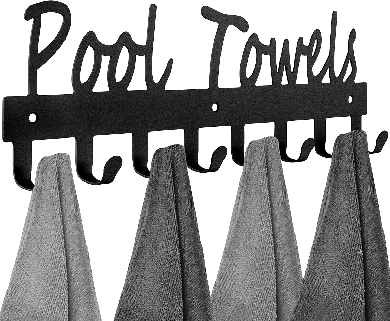 Hot Tub Towel Rack 8 Hooks Hot Tub Accessories with Shelf Bathroom Towel Holder Organizer Outdoor Wall Mount Decor in Bath Hot Spring Swim Pool Hotel