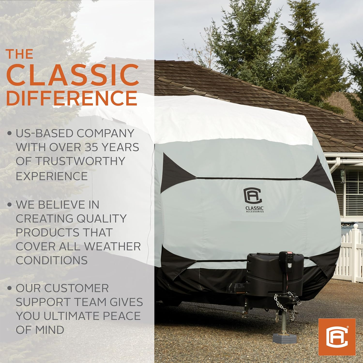 Classic Accessories RV Skyshield&trade; R-Pod Cover, 17'7"L X 78" W, (Door in Back), Model 4