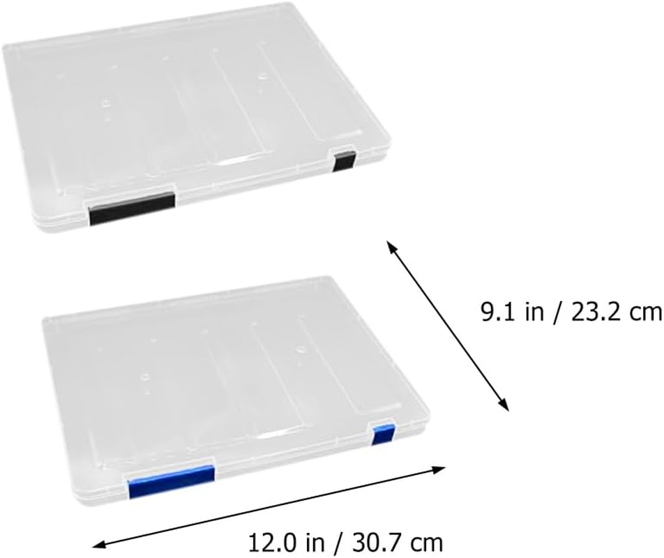 4Pcs A4 Document Boxes Portable File Organizers Clear Plastic Storage Containers for Home Office and Travel
