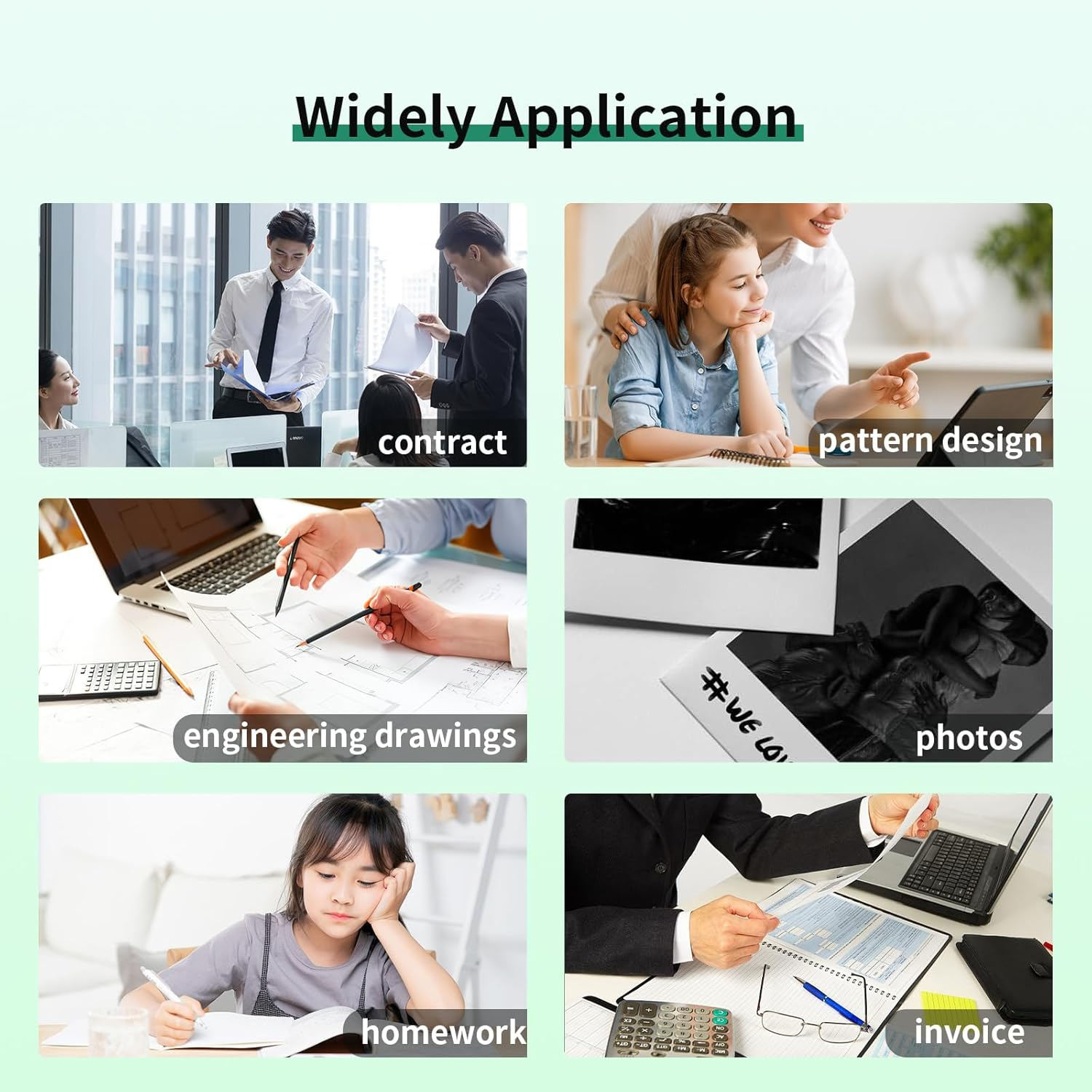 Thermal Paper 200 Sheet US Letter Size Fan Folded Printing Paper for Thermal Printer Bpf-Free Waterproof and Oil-Proof Multipurpose for Document Files Home and Office Size-216X279Mm(8.5X11Inch) image number 6