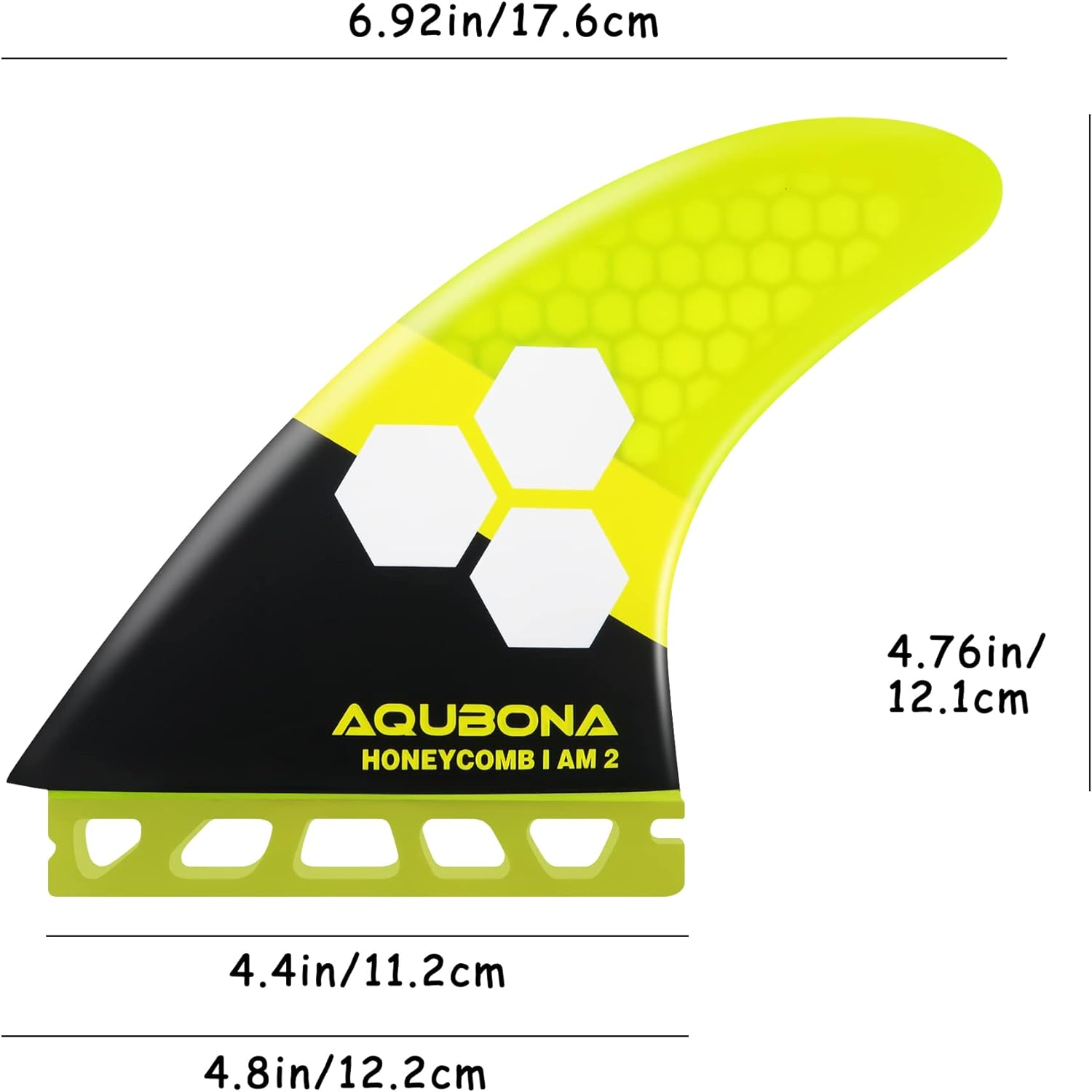 AQUBONA Dual Tab II AM FINS Surfboard Fiberglass Fins for Surfing with Fin Pocket, Fin Wrench, Multi-Colour (Small, Medium, Large) - Blue image number 4