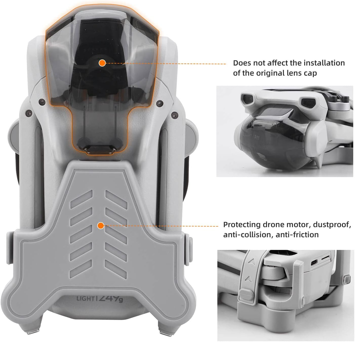 Heiyrc Mini 3 / Mini 3 Pro Propeller Holder,Prop Guard Strap Protector Stabilizer for DJI Mini 3 Series RC Drone Accessories(Grey)