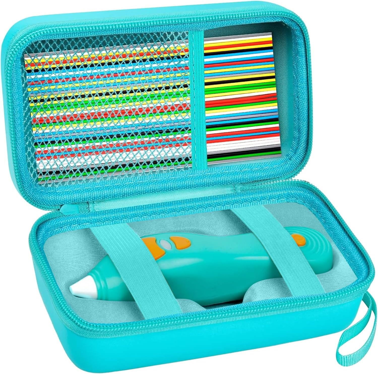 ANKHOH Case Compatible with 3Doodler Start+ Essentials (2023) for 3D Pen Set for Kids, Storage Organizer Holder for Printing Filament Refill and Micro-Usb Charger, All Green-Bag Only