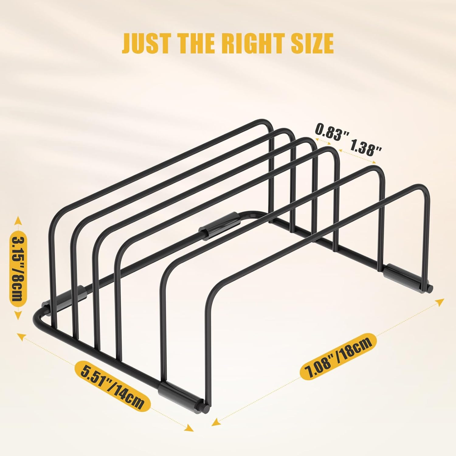 Chopping Board Holder Cutting Organizer Holder Rack Baking Cookie Pan Sheets Cooling Small Racks Storage Stand for Kitchen Cabinet Countertop Bakeware Organizer (2, Black) image number 3