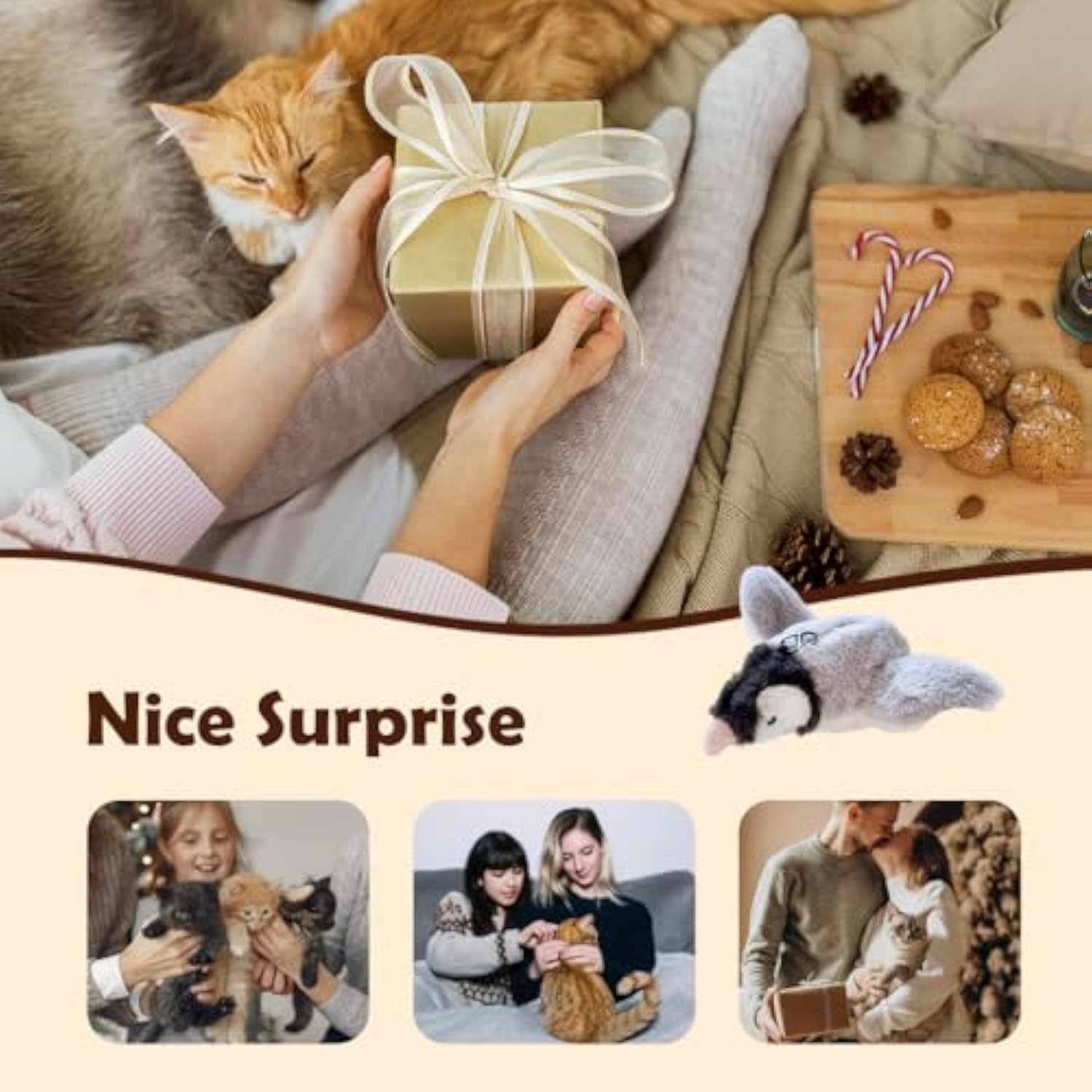 Interactive Flapping Bird Cat Toy with Chirping Sounds, Plush Flying Bird Toy for Indoor Cats (3#) image number 4