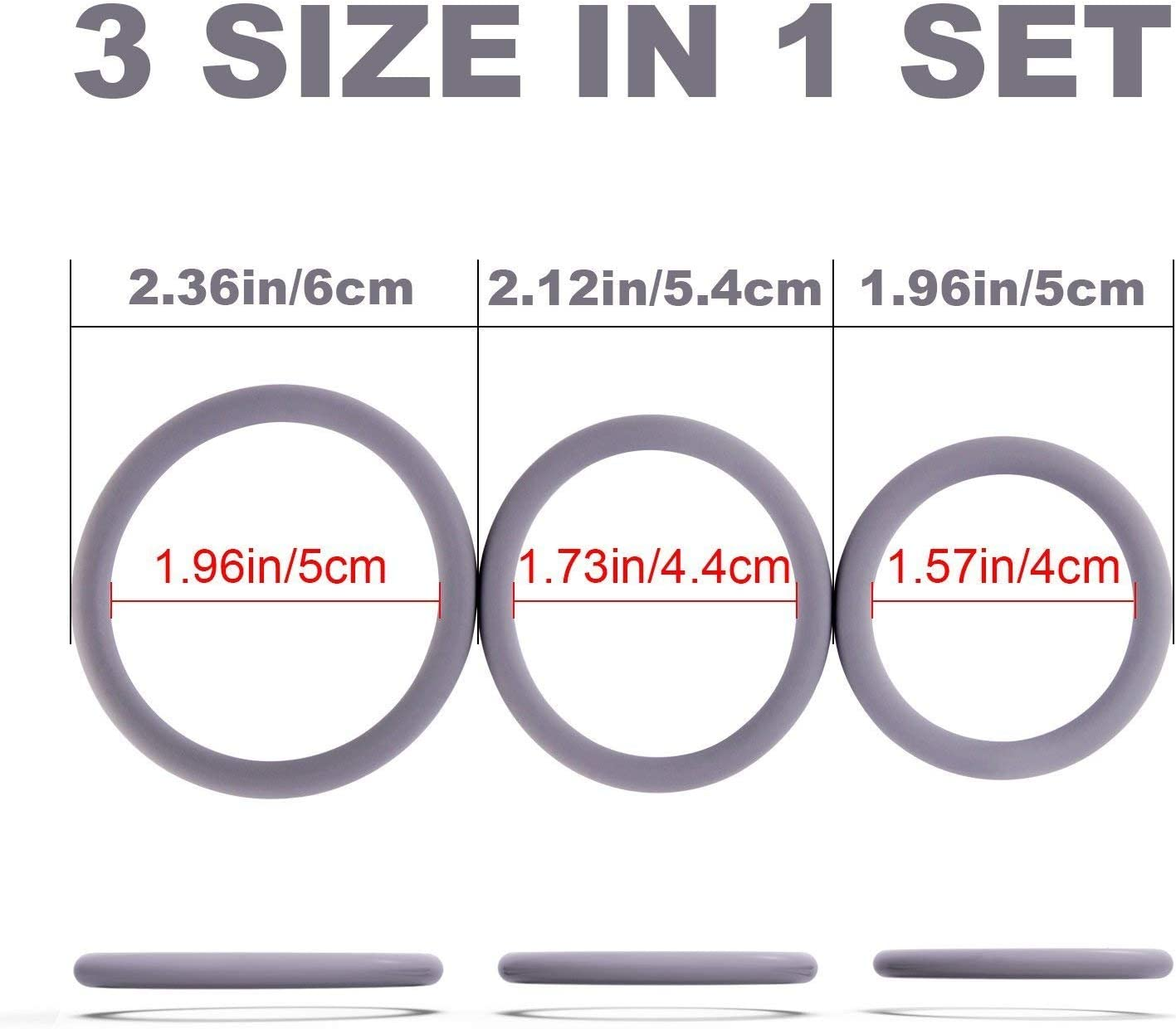 3 Piece Delay Ring Elastic Silicone Ring Enhanced Exercise Ring, Couple Bed Exercise Ring Delay Ring image number 4