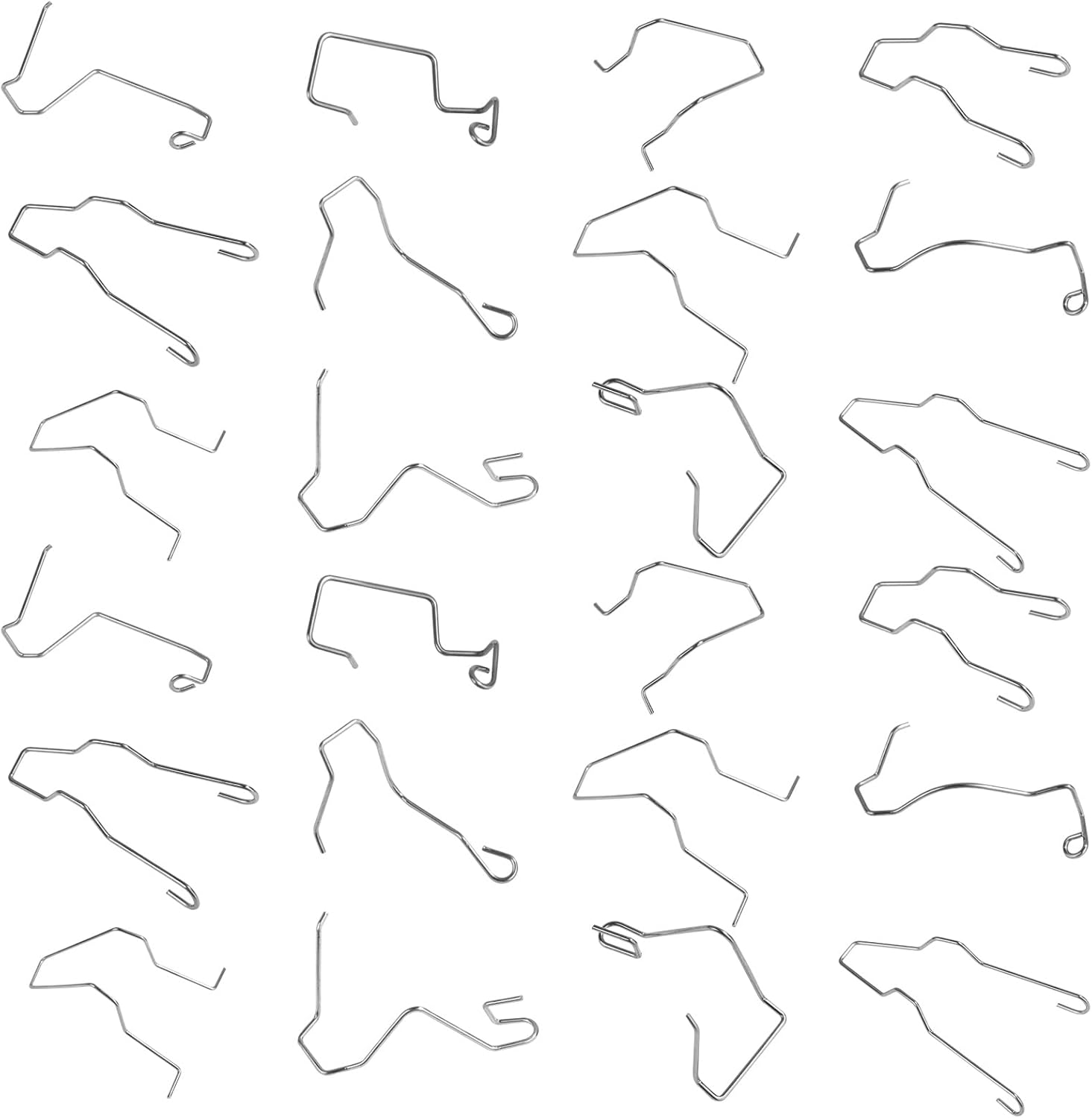 Gosknor 24Pcs Universal Headlight Bulb Retainer Spring Clips, 12 Styles, Stainless Steel, Steel Color, Car Headlight Headlamp Clamp, H1/H3/H4/H7 Bulb Holder