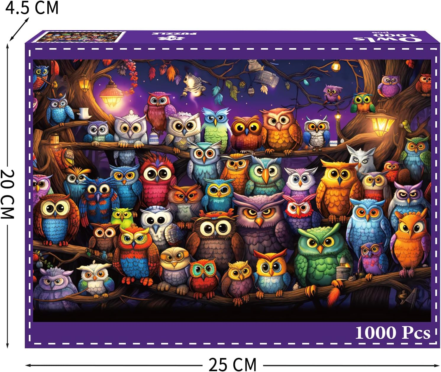 Jigsaw Puzzles for Adults 1000 Pieces, Interlock Perfectly Letter on Back No Dust, Home Decor Birthday Gift Toy for Men Women Elders Seniors, 1:1 Poster - Owl Family
