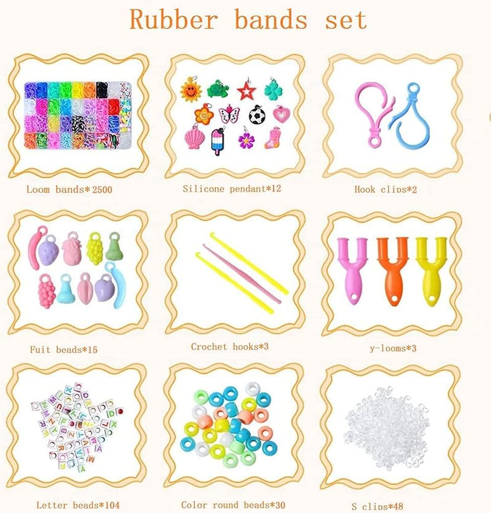 2500+ Loom Bands Kit, IGGDOQI Bracelet Kit, Loom Rubber Bands for DIY Refill Bracelet Making Craft Kits, Friendship Craft Kits Gifts for Boys and Girls Birthday Christmas image number 6