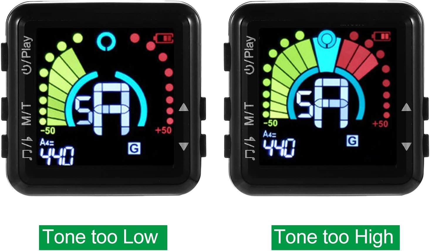 YUEKU Guitar Tuner Rechargeable Guitar Tuner Clip on LED Color Display Professional Electric Guitar Tuner with Metronome for All Instruments Bass Guitar Violin Banjo Ukulele image number 4