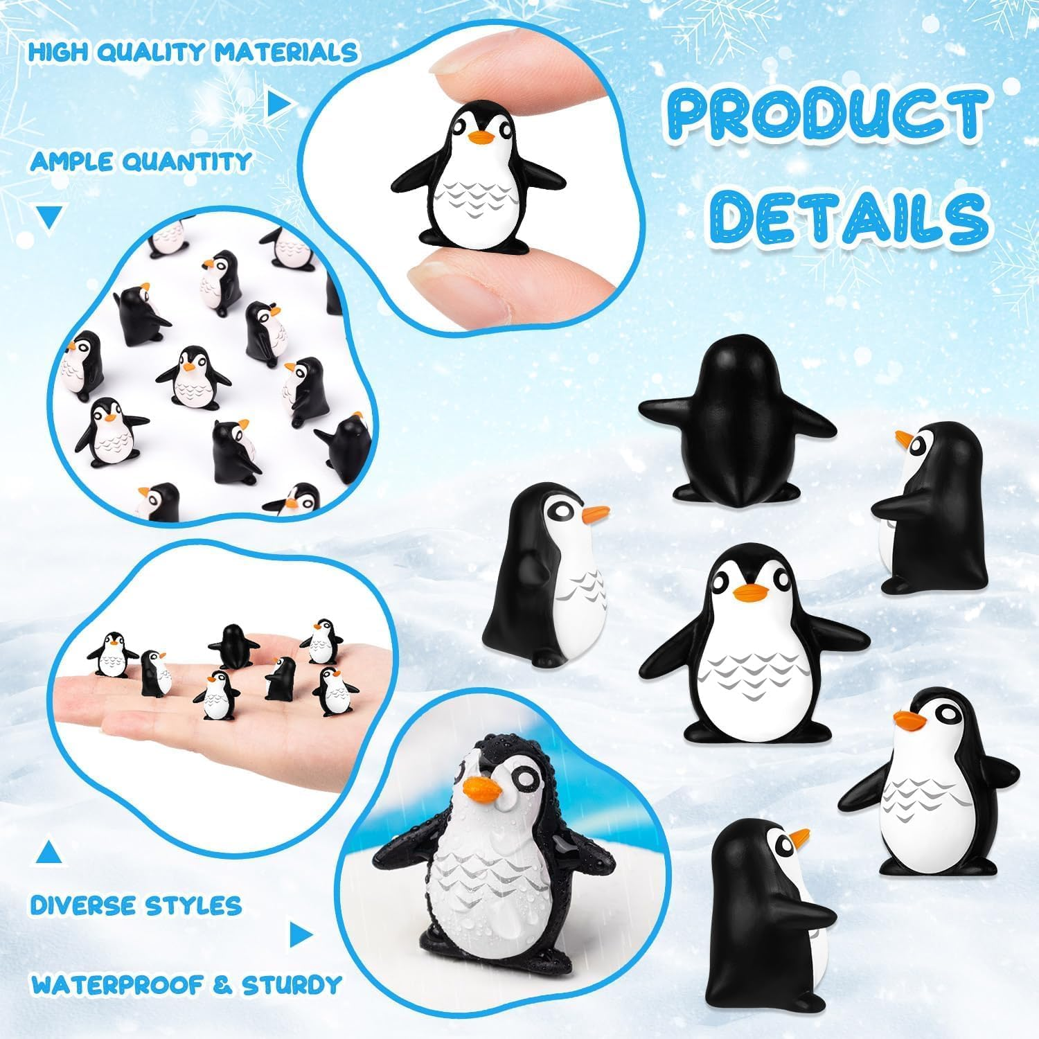 30 Pcs Mini Penguin, Mini Resin Penguin, Tiny Animals Miniature Figurines, Cute Cupcake Toppers Fairy Garden Miniature Landscape Ornaments for Home D&eacute;cor, Cake Decoration, DIY Crafts image number 5