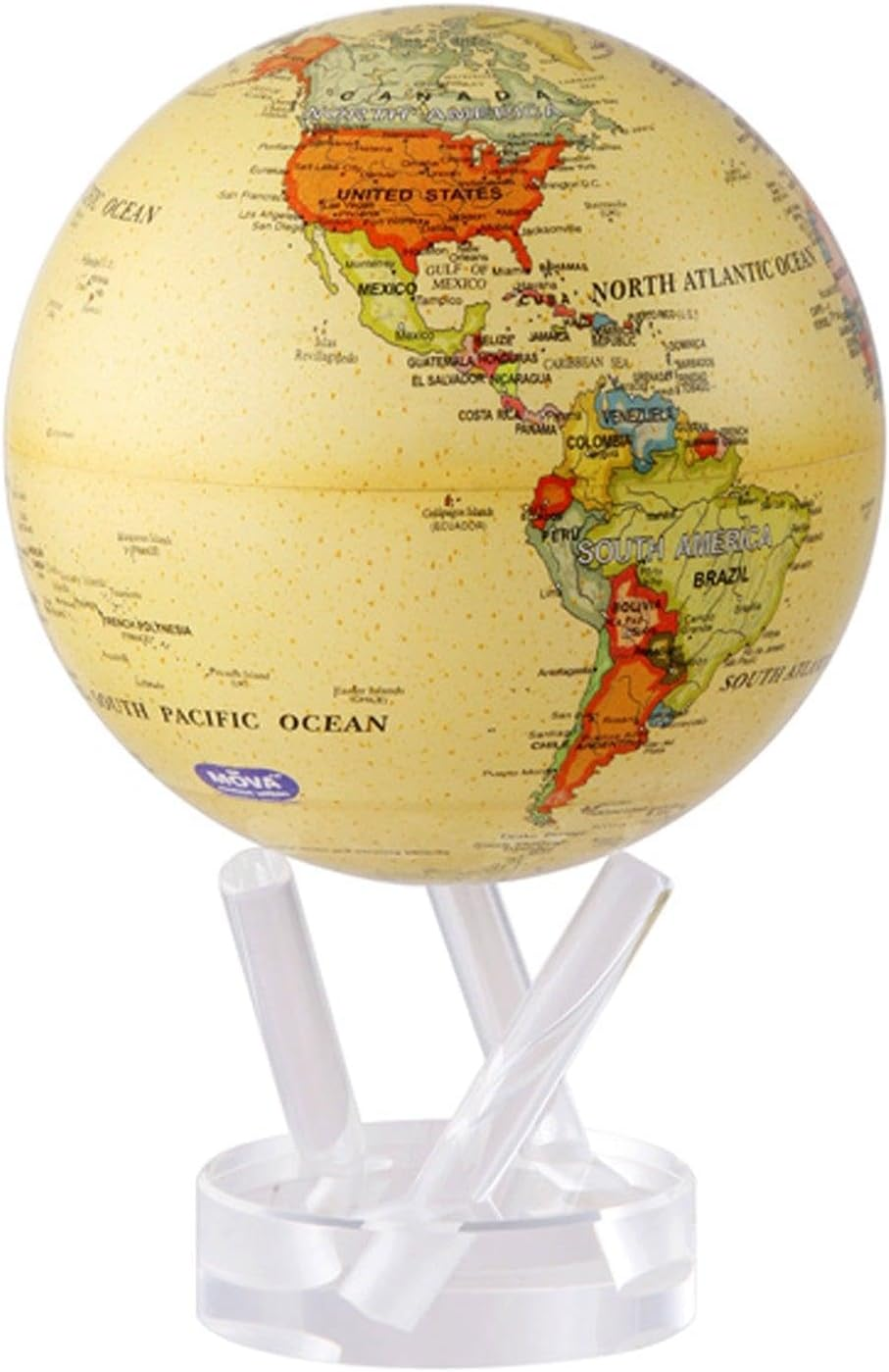 MOVA Globe &ndash; Political Map Yellow 8.5&rdquo; | Vintage-Style Rotating Globe Powered by Light | No Batteries or Cords | Antique World Map for Home or Office Decor image number 6