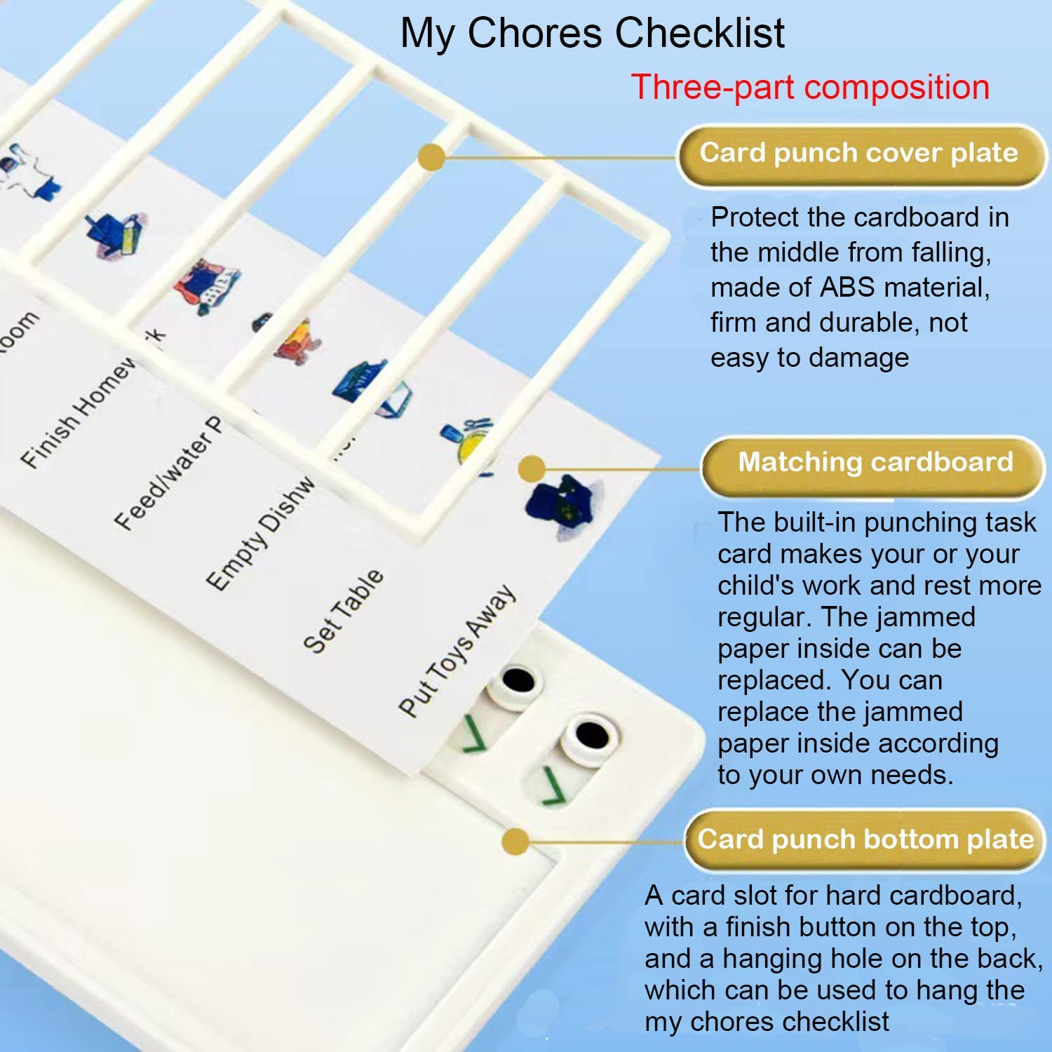 My Chores Checklist, Rv Checklist, RV Memo Portable My Chores Chart Board with Slider Reusable Checklist Reminder for Planning, Daily Schedule for Kids, Portable Detachable Message Board image number 3