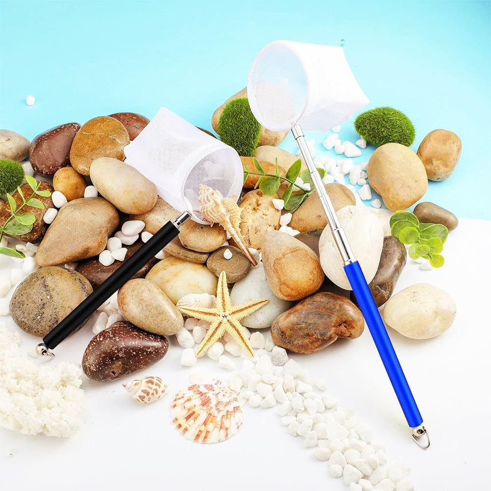 2Pcs Small Telescopic Shrimp Net for Aquarium & Fish Tank, Mini Telescopic Fish Net for Small Fish, Shrimp, Insect - Square & round Net Set, Easy to Use & Store image number 3