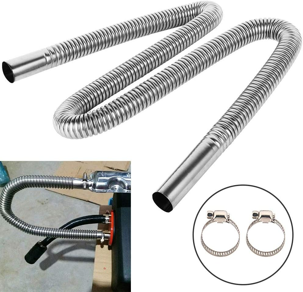 Exhaust Pipe Flex Kit, Stainless Steel Exhaust Clamps Bracket Gas Vent Hose Portable Pipe Silence for Air Diesels Car Heater Kit image number 5