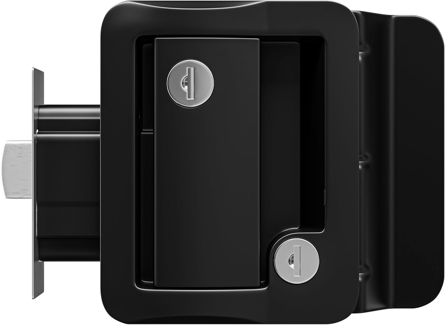 RV Travel Trailer Entry Door Lock Polar Black Paddle Deadbol image number 2