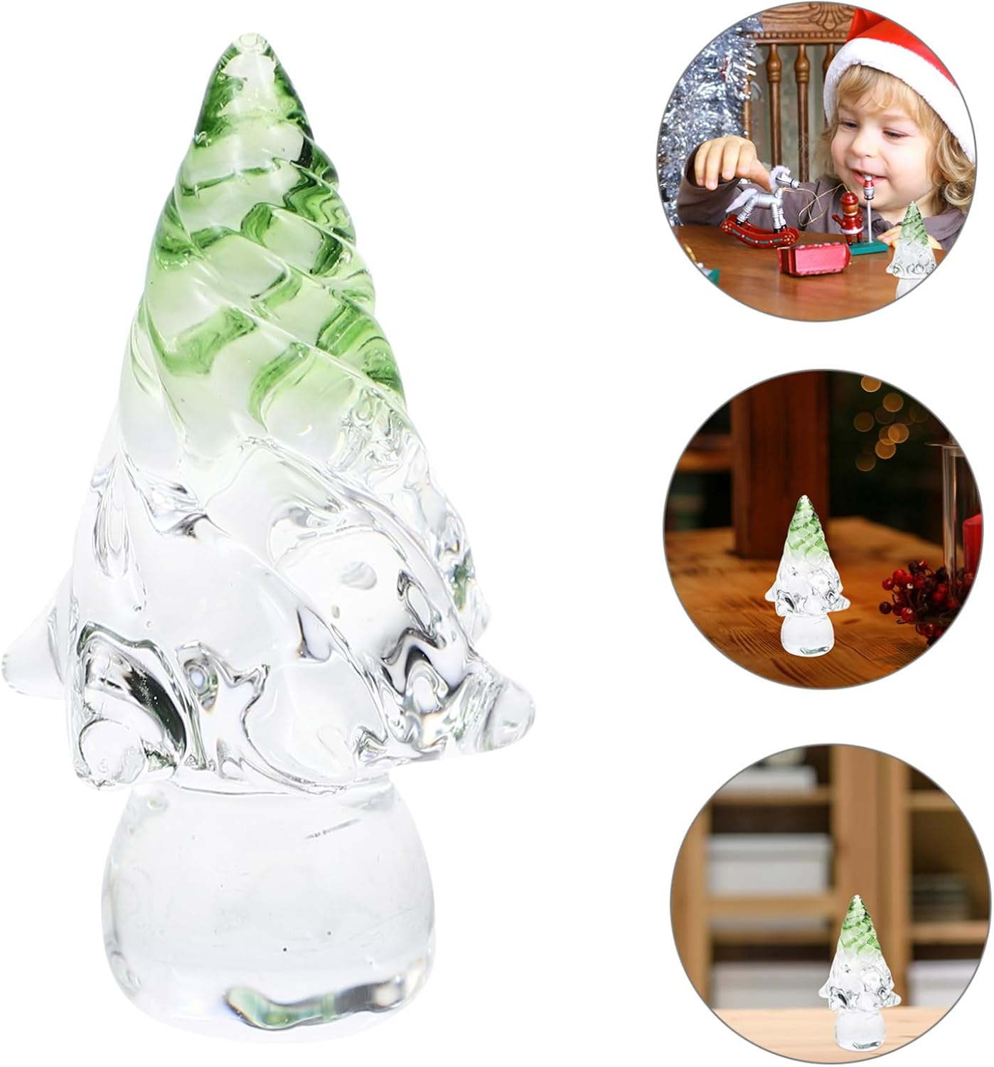 Crystal Christmas Tree Figurine Small Desktop Xmas Tree Decoration for Christmas Party and Home Table Ornament