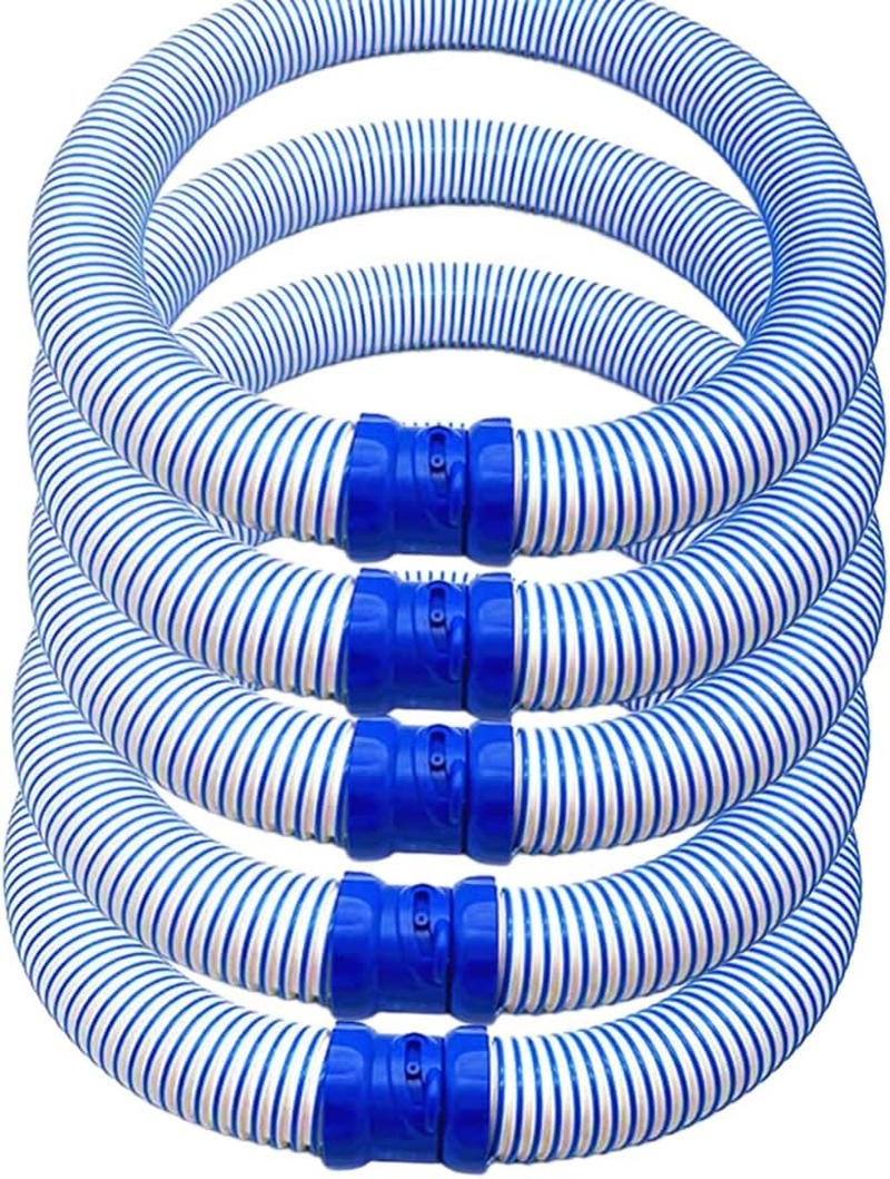 5PCS Blue Pool Cleaner Hose, Compatible with Zodiac MX6 MX8, Twist Lock, 1M/3.3Ft, Plastic, Rigid, Lightweight, Flexible, Strong, Leak-Free Connection