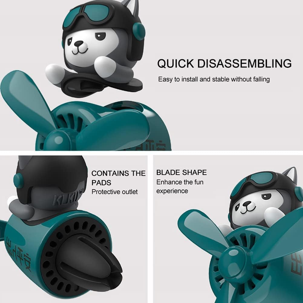 Car Diffuser,Pilot Car Air Freshener with Fan Exhaust Clip Aroma Diffuser Car Perfume Aromatherapy Decorations(With 2 Fragrant Slices) image number 4