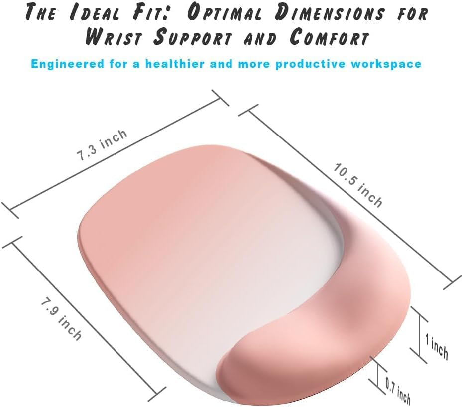 Ergonomic Mouse Pad with Wrist Support - Ergocomfort Gel Wrist Rest Mousepad for Office, Home & Game Decor, Non-Slip Mouse Pads with Mouse Wrist Rest & Keyboard Wrist Rest Compatibility image number 3