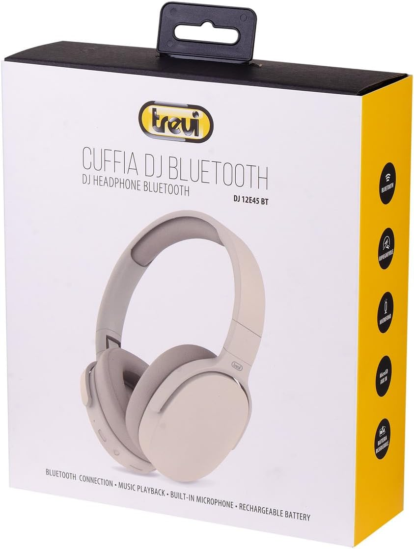 Trevi DJ 12E45 BT Wireless Headphones with Built-In Microphone and MP3 Player, AUX Input, with Foldable Headband, Compatible with Smartphones and PC, Autonomy 5-7 Hours, Charging in 1-2 Hours image number 4