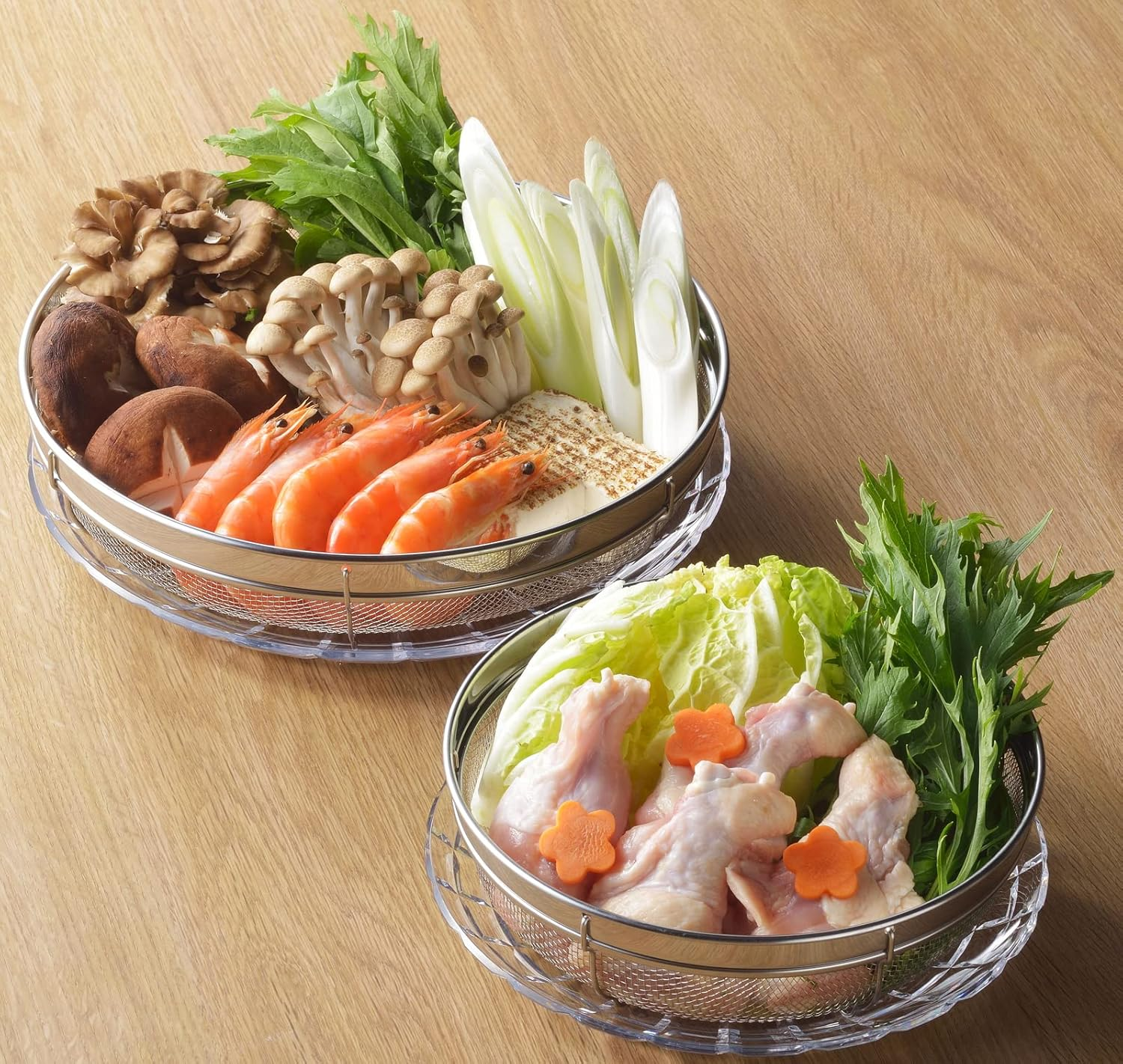 Yoshikawa SJ3356 Strainer Shallow Shape, Made in Japan, 7.5 Inches (19 Cm), 9.8 Inches (25 Cm), Set of 2, Stainless Steel, Silver image number 4