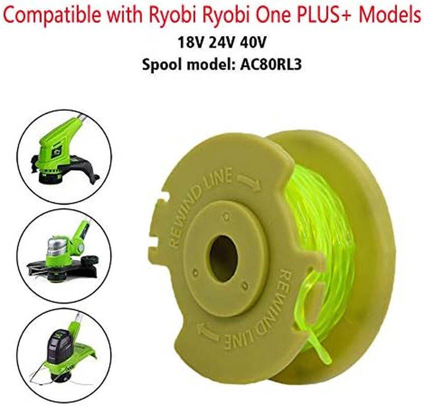 11Feet 0.080Inch String Trimmer Spool Line Compatible for Ryobi O NE plus AC80RL3 18V 24V 40V Cordless Trimmers,Weed Eater String Autofeed Spools Line Parts image number 3