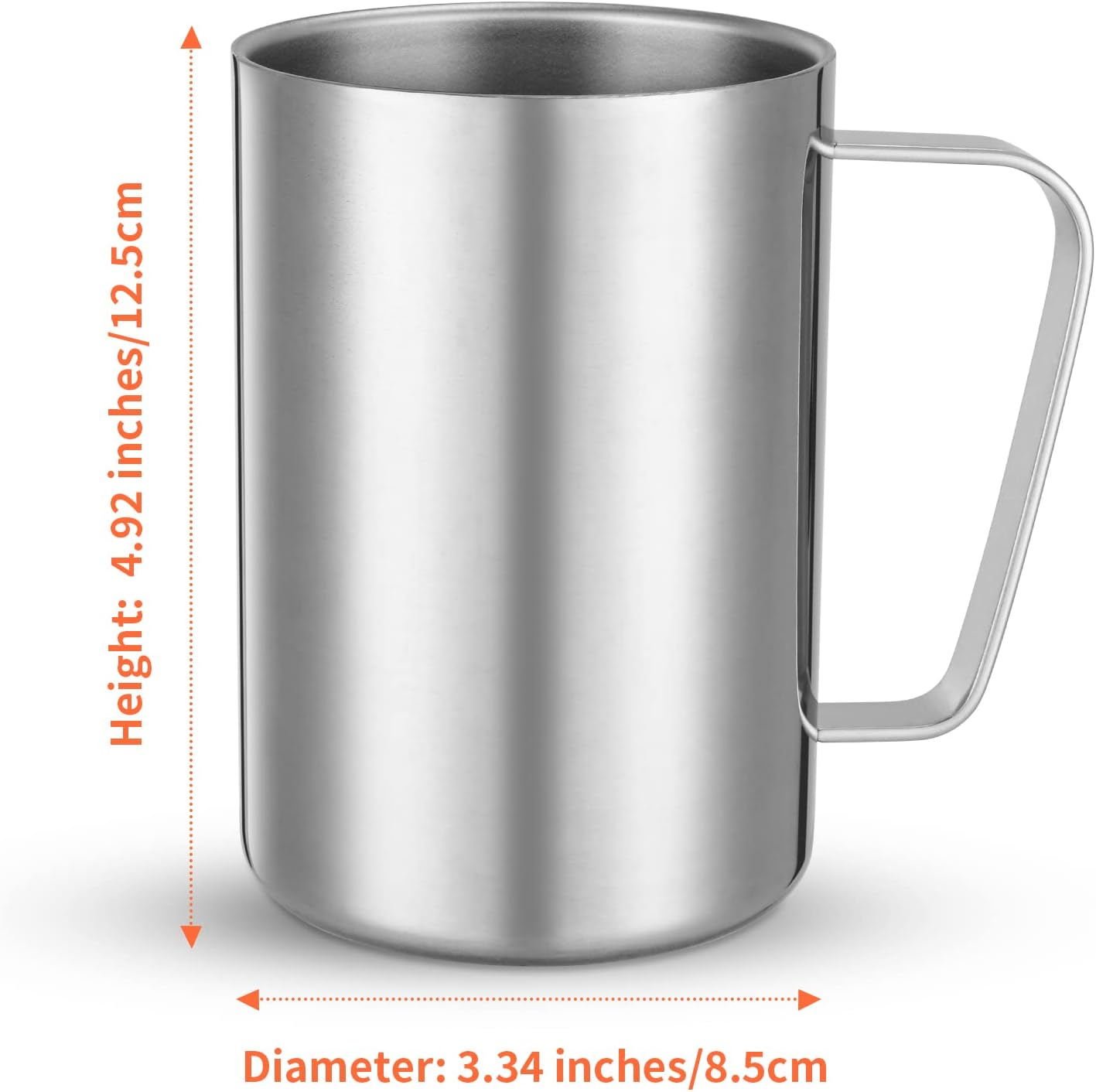 2 Packs 500Ml Stainless Steel Double Wall Mug,Travel Camping Mug,Suitable for Coffee, Milk,Juice,Tea and Other Cold or Hot Drinks image number 4