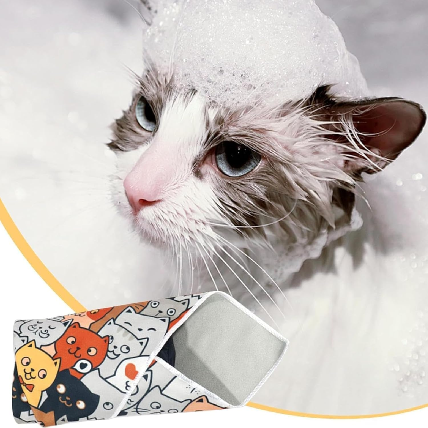 Cat Grooming Bag, Cat Wrap for Cutting Claws, Self Adhesive Cat Wrap, Cat Wrap for Cutting Nails, Multifunctional Pet Tool Cat Grooming Wrap, Self-Adherent, Anti-Bite, Anti-Scratch (50 * 50Cm) image number 1