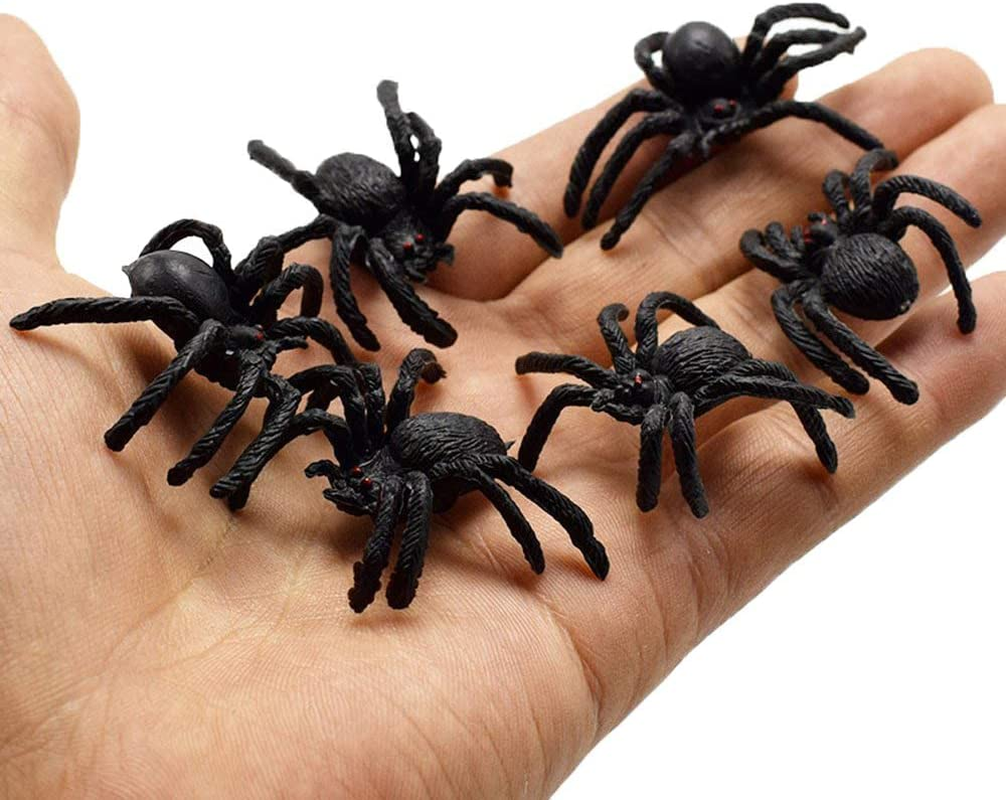 Realistic Plastic Spider Toys,Halloween Prank Props,Small Size Funny Halloween Decorations 30Pcs image number 1
