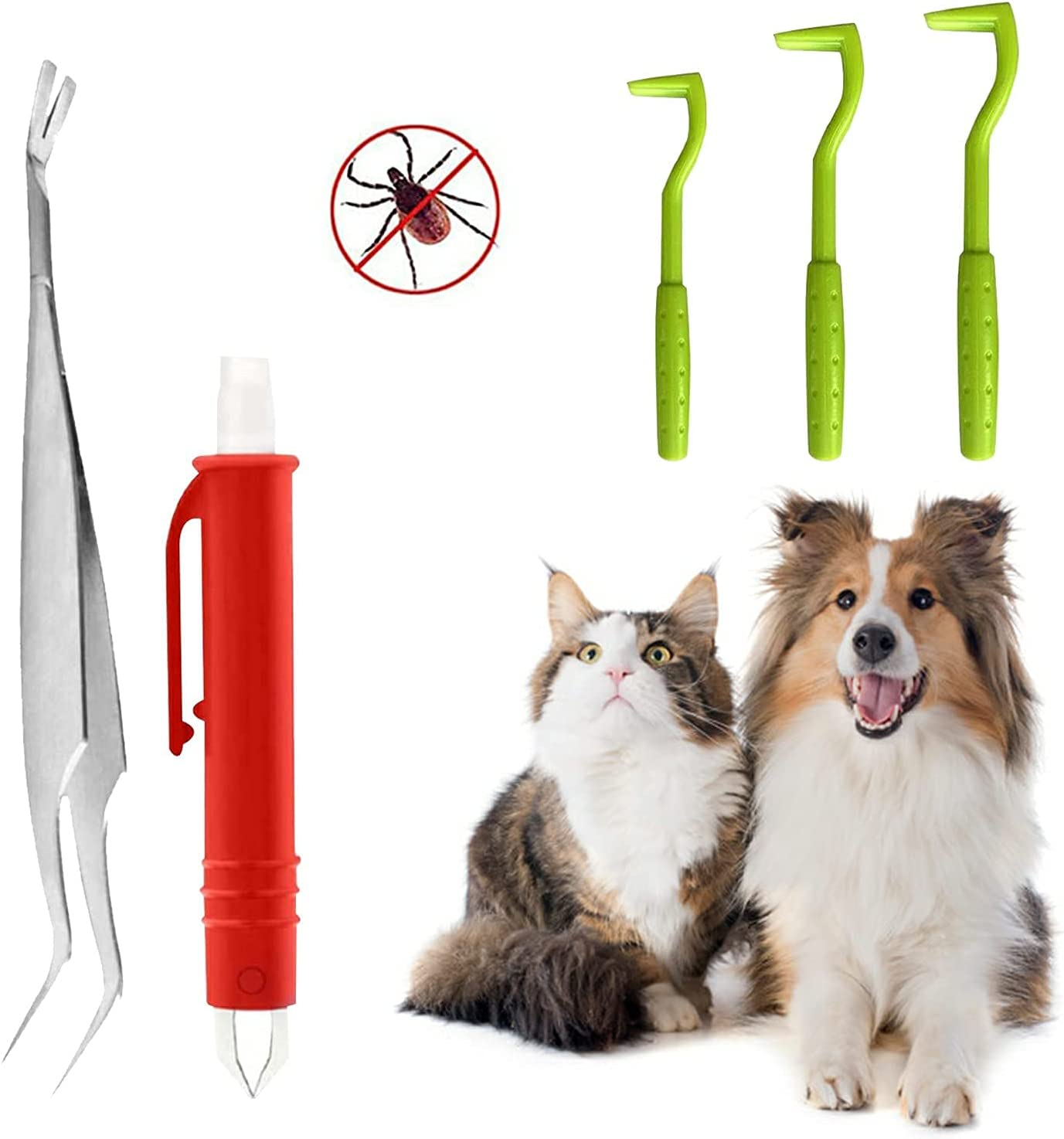 5PCS Tick Removal Tool Tick Picker Flea Removal Tool, Home Sake Tick Removal Tool Ultra-Safe Tick Remover, Tick Hook Removal Tool Kit Remove Ticks Pet Comb Pet Supplies for Dogs, Cats and Human image number 3