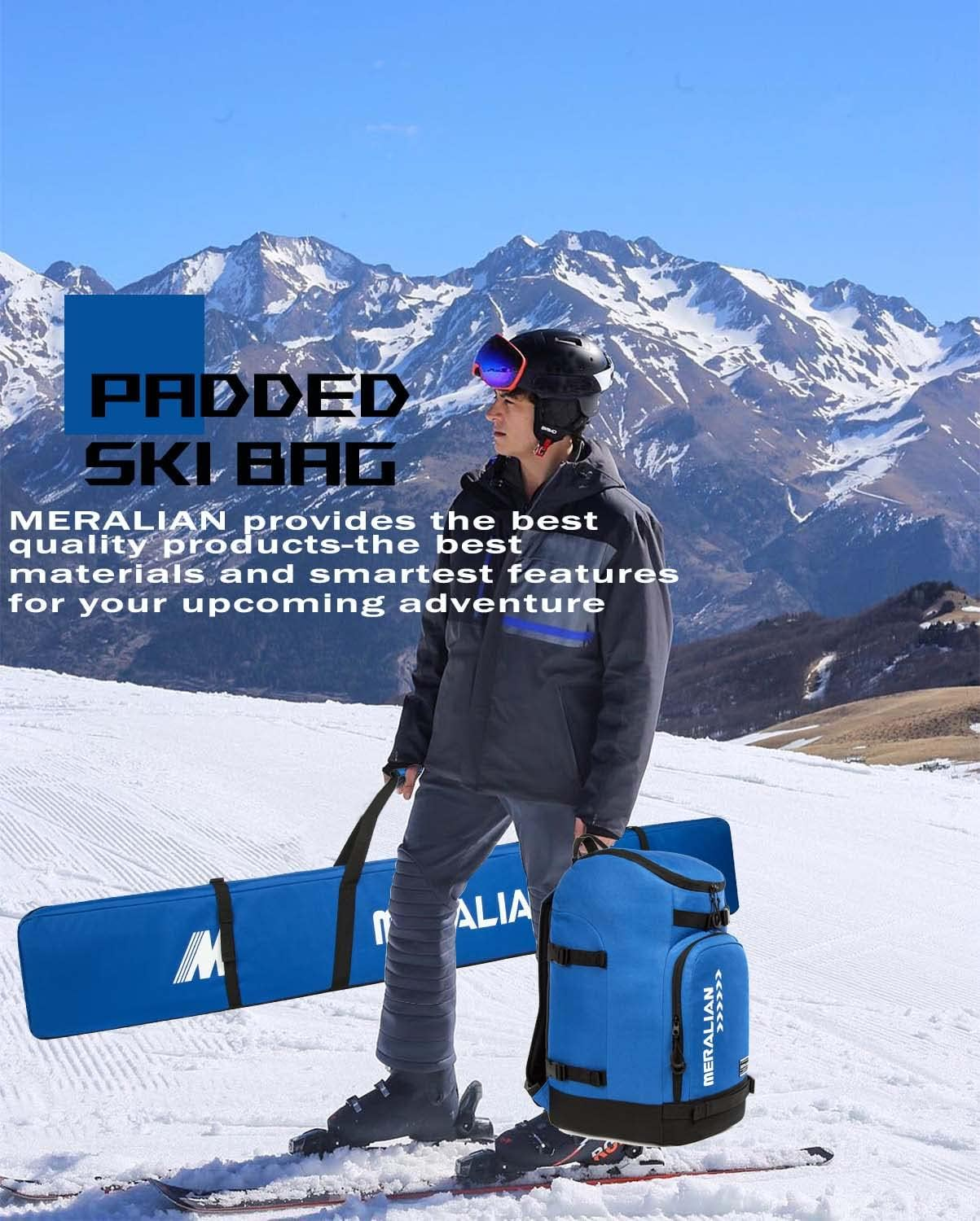 Ski Boot Bag - 50L Ski Boot Travel Backpack Waterproof Snowboard Boot Backpack for Travel Stores Gear Including Helmet, Goggles And