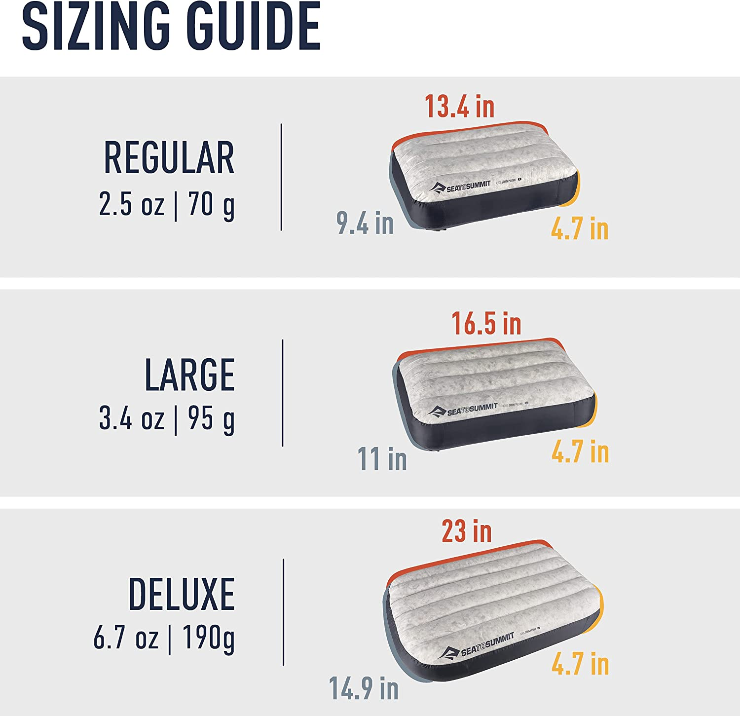 Sea to Summit Aeros down Pillow, Grey, Large image number 4