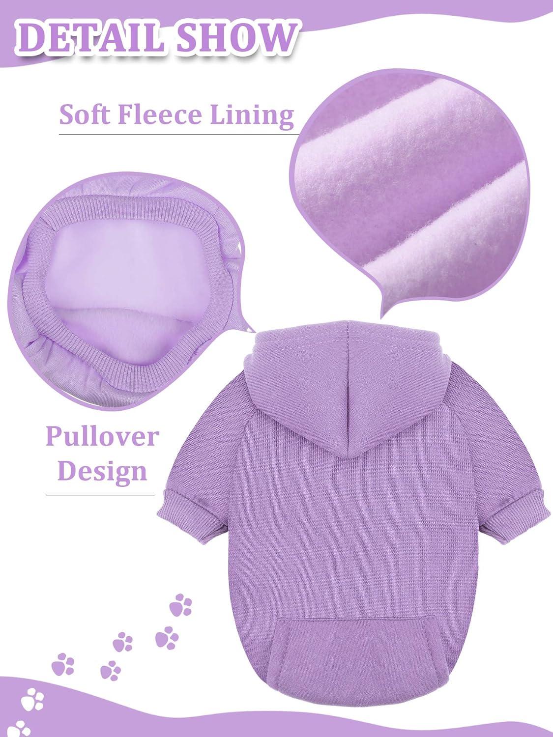 6 Pieces Dog Hoodie Dog Clothes Sweaters with Hat, Pet Winter Clothes Warm Hoodies Coat Sweater for Small Dogs Chihuahua (XS) image number 1