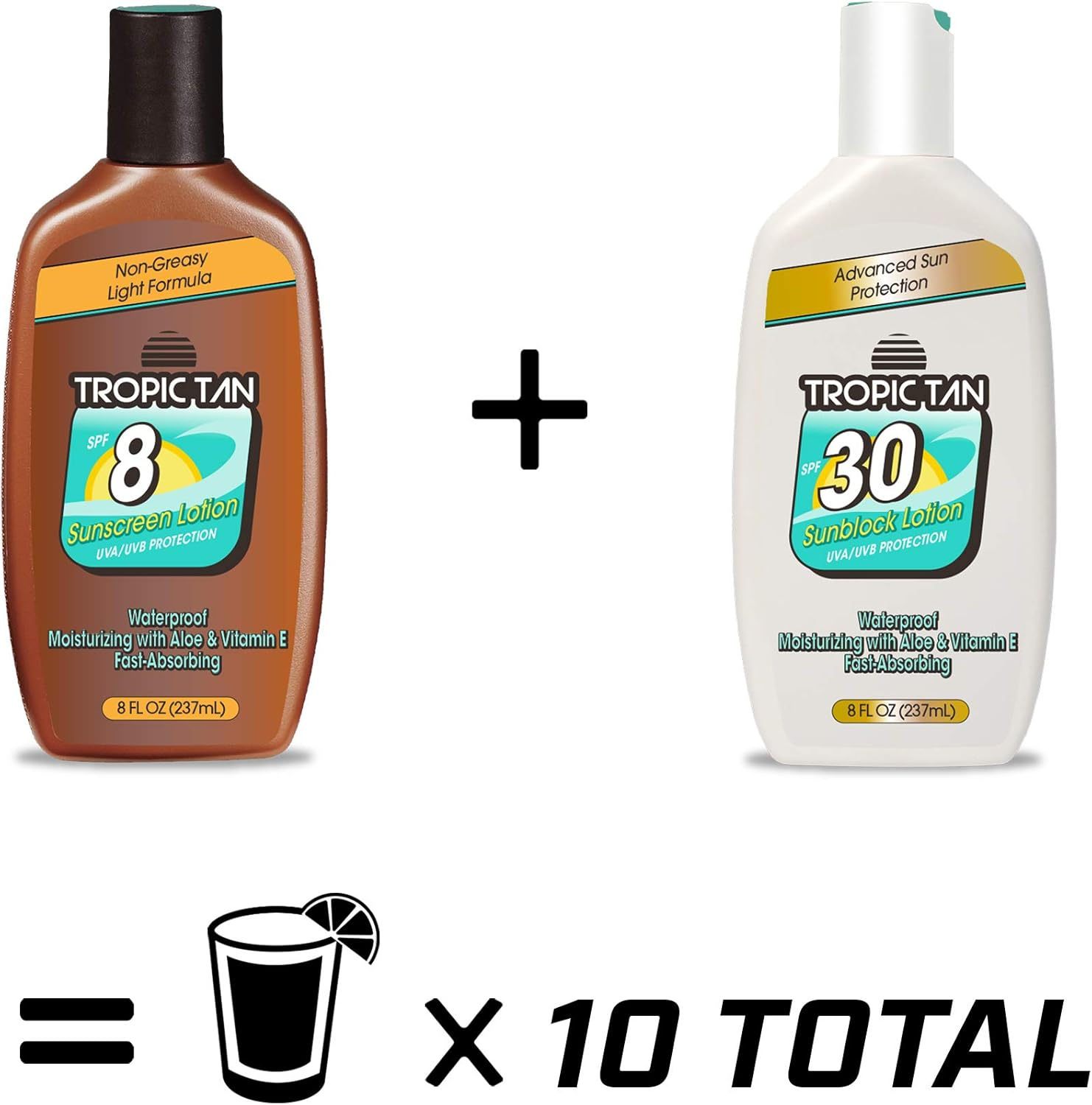 Gopong Sunscreen Flask 2 Pack - Tropic Tan Classic Bottle Style, Includes Funnel and Liquor Pour Spout image number 3