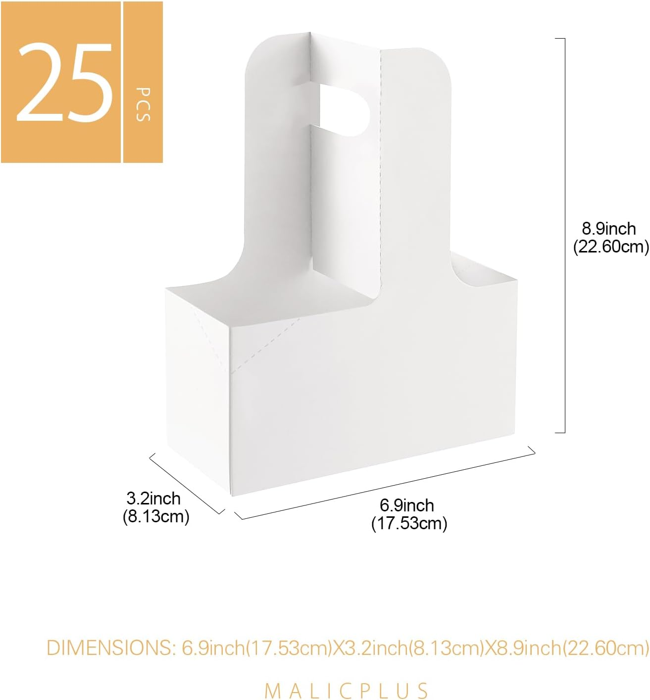 20 Drink Carrier with Handles to 2 Cups, White Paperboard Drink Carriers of 12-20 Oz to Go Coffee Cup Holder, for Hot and Cold Cup Carrier, Takeout, Cafe and Restaurant Food Service Delivery image number 2