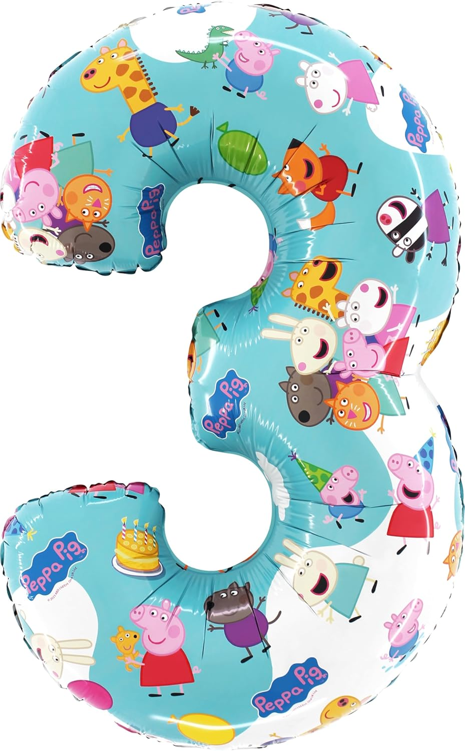 Toyland&reg; 26 Inch Peppa Pig, George & Friends Number Foil Balloon - Kids Party Balloons - Number 1-6 Available image number 3