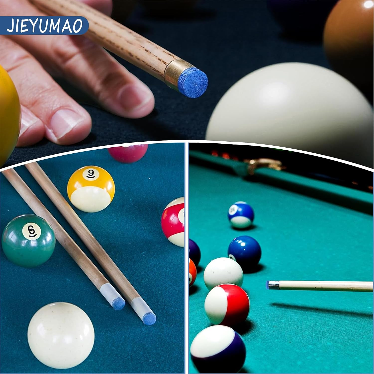 40Pcs Billiard Cue Tips, 9/10/12/13 Mm Pool Cue Tips Replacement Kit, Leather Pool Stick Tips Billiard Cue Head Billiard Cue Stick Snooker Billiard Accessories for Pool Cues image number 5