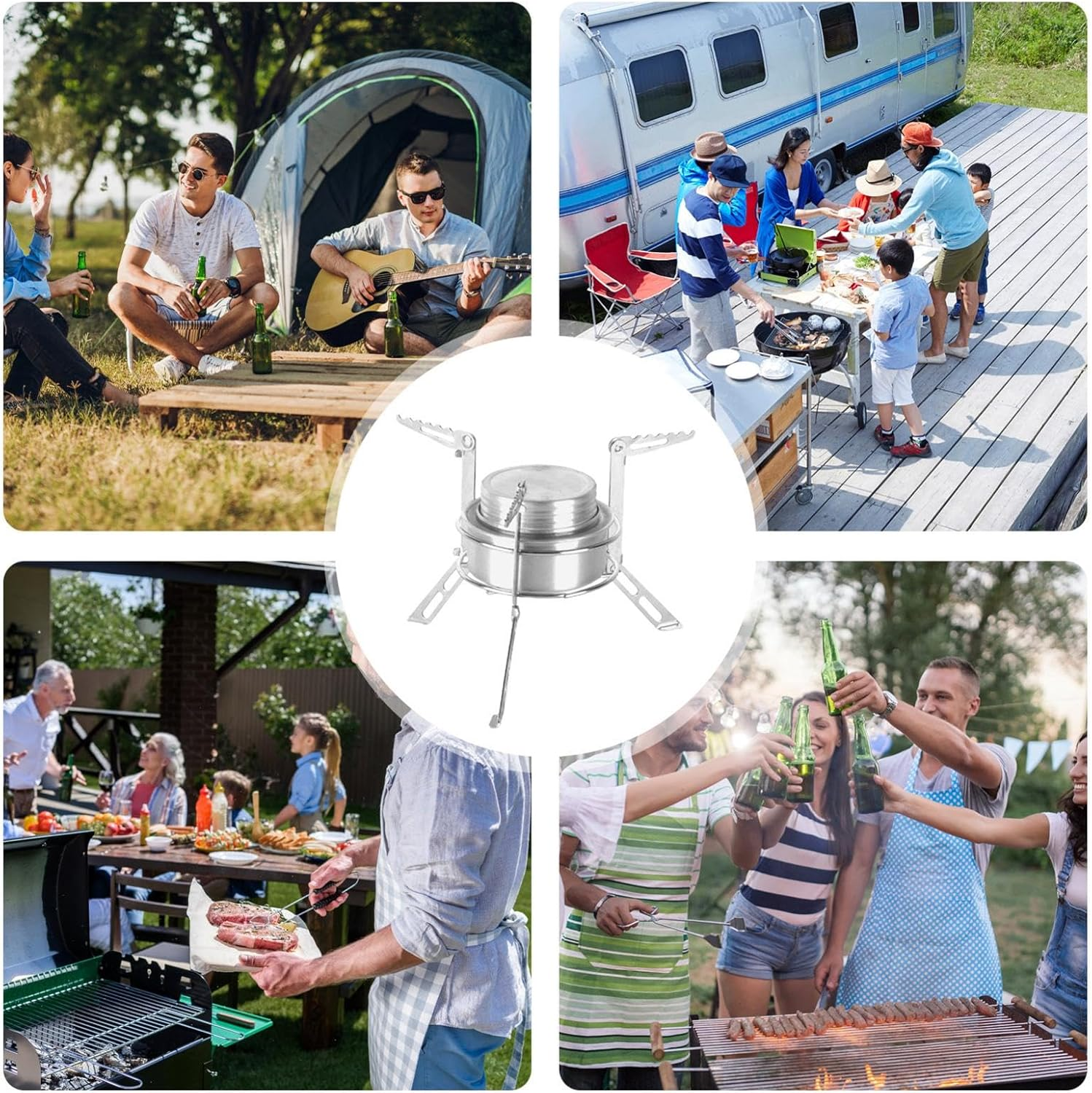 Alcohol Stove for Camping,Alcohol Burner Camp Stoves with Support Rack - Lightweight Camping Gear, Alcohol Furnace for Backpacking, Picnic Hiking image number 2