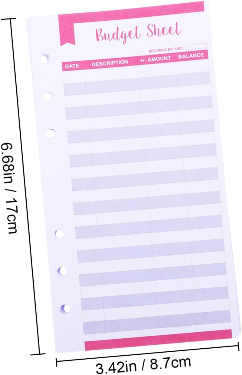 STOBOK 20Pcs Budget Planner Refill Paper Planner Budget Tracker Paper Expense and Bill Tracker Organizer Budget Sheets Expense Binder Paper for Office image number 1